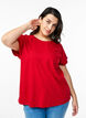 T-shirt &agrave; manches courtes en m&eacute;lange de coton, Rouge, Model image number 0