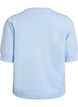 Fijngebreide blouse met korte mouwen, Blauw, Packshot image number 1