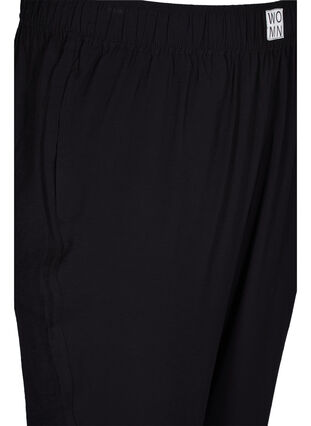 Pantalon ample en viscose avec bord élastiqué et poches, Black, Packshot image number 2