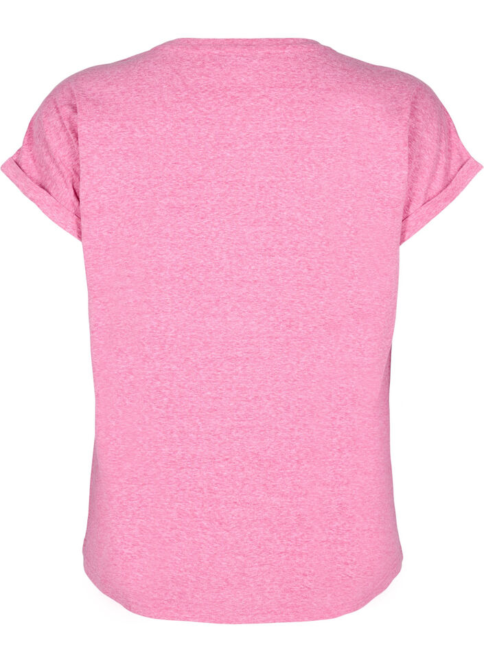 T-shirt mélangé à manches courtes, Rose, Packshot image number 1