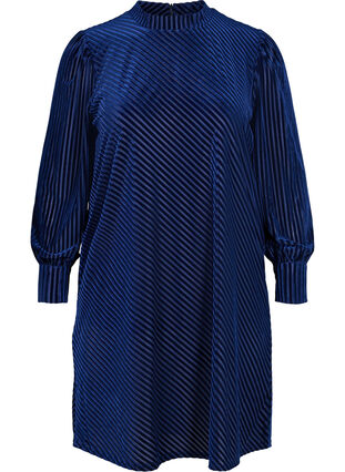 Robe texturée en velours, Evening Blue, Packshot image number 0