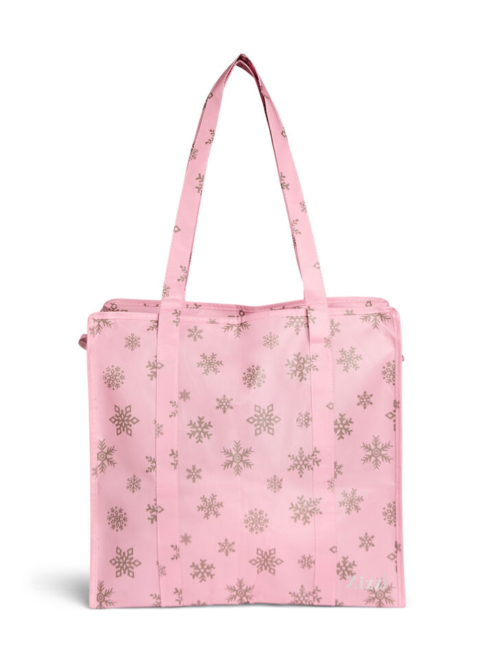 Sac de magasinage avec fermeture éclair, Rose poudrée, Packshot image number 1