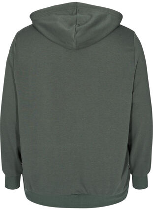 Sweatshirt met capuchon en zak, Thyme, Packshot image number 1