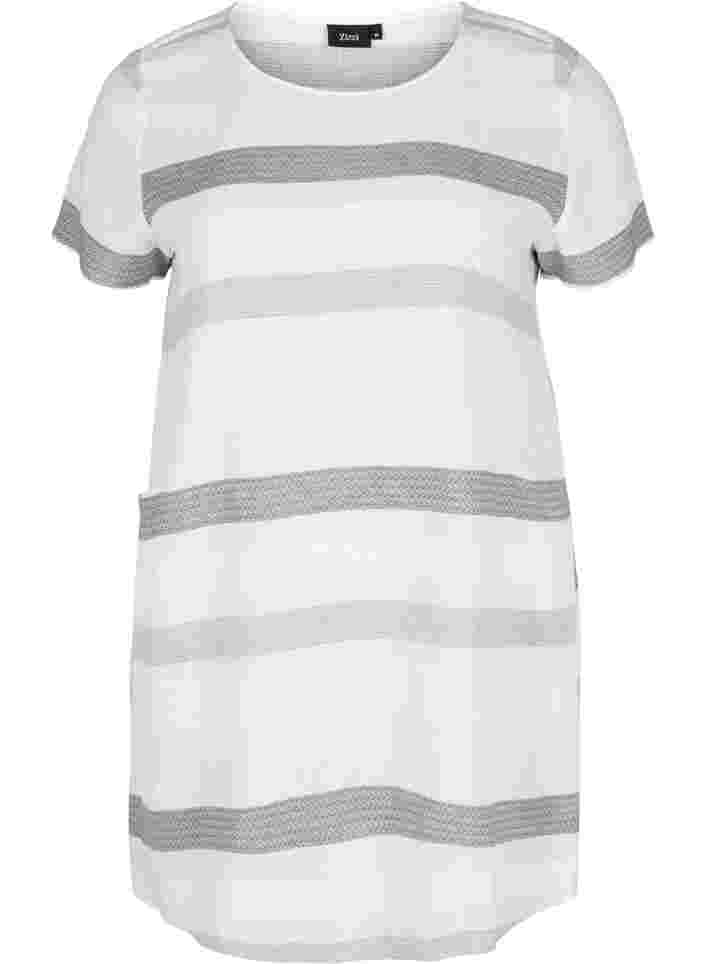 Robe rayée à manches courtes, White Stripe, Packshot image number 0