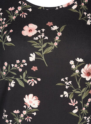 Robe fleurie à manches longues, black flower AOP, Packshot image number 2