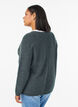Blouse en maille &agrave; col V et manches raglan, Vert fonc&eacute;, Model image number 2