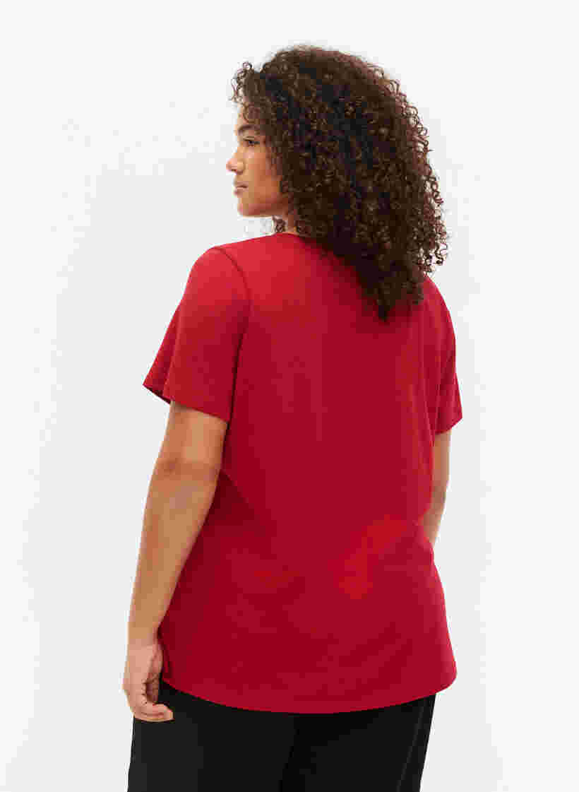 Katoenen t-shirt met opdruk op de voorkant, Tango Red LOS , Model image number 1