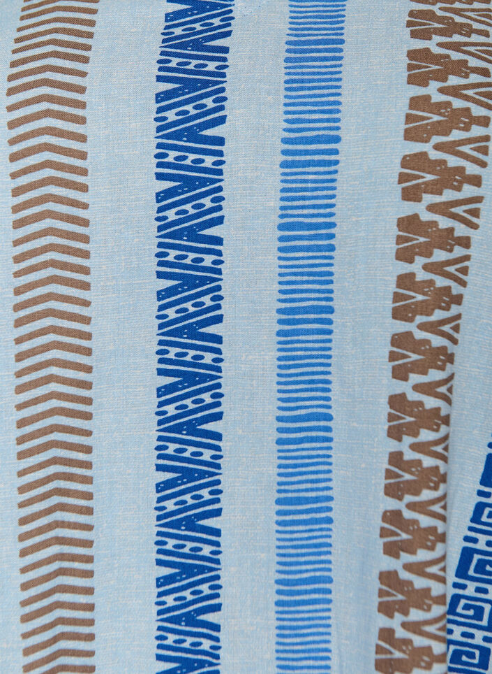 Robes courtes en lin et viscose &agrave; manches 3/4, Bleu, Packshot image number 2