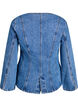 Veste en jean avec coutures galbantes et col en V, Bleu, Packshot image number 1