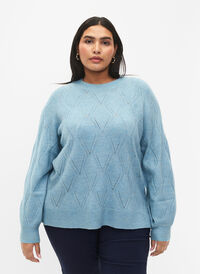 Pull en tricot avec motif à trous, Reef Waters Mel., Model