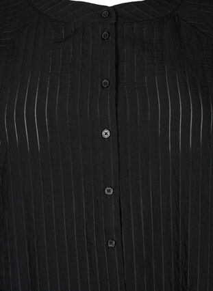 Lange viscose shirt met gestreept patroon, Black, Packshot image number 2