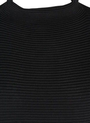 Gebreide jurk met korte mouwen, Black, Packshot image number 2