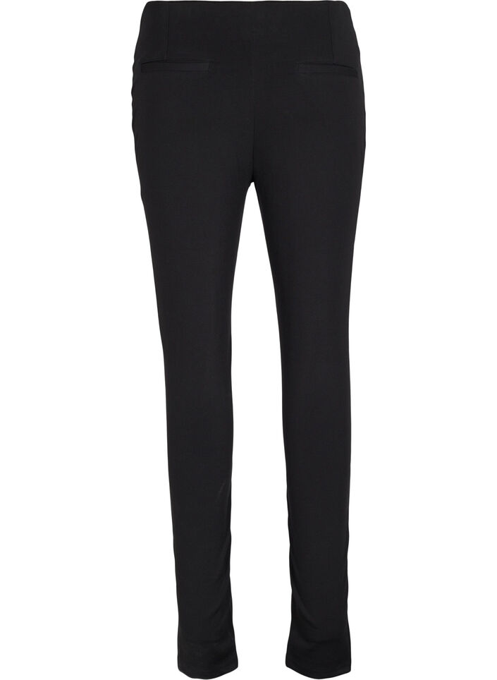 Leggings met kunstleer, Black, Packshot image number 1
