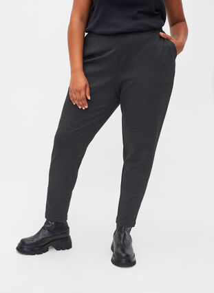 Pantalon court avec poches et  cordon de serrage réglable, Dark Grey Melange, Model image number 2