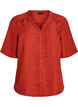 Overhemd blouse met V-hals en korte mouwen, Rood, Packshot image number 0