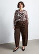 Mesh blouse met print, Bruin, Model image number 1