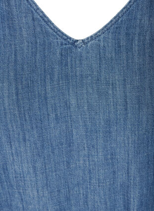 Robe en jean avec ceinture et manches 3/4, Blue denim, Packshot image number 2