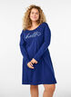 Chemise de nuit &agrave; manches longues en coton bio, Bleu, Model image number 0