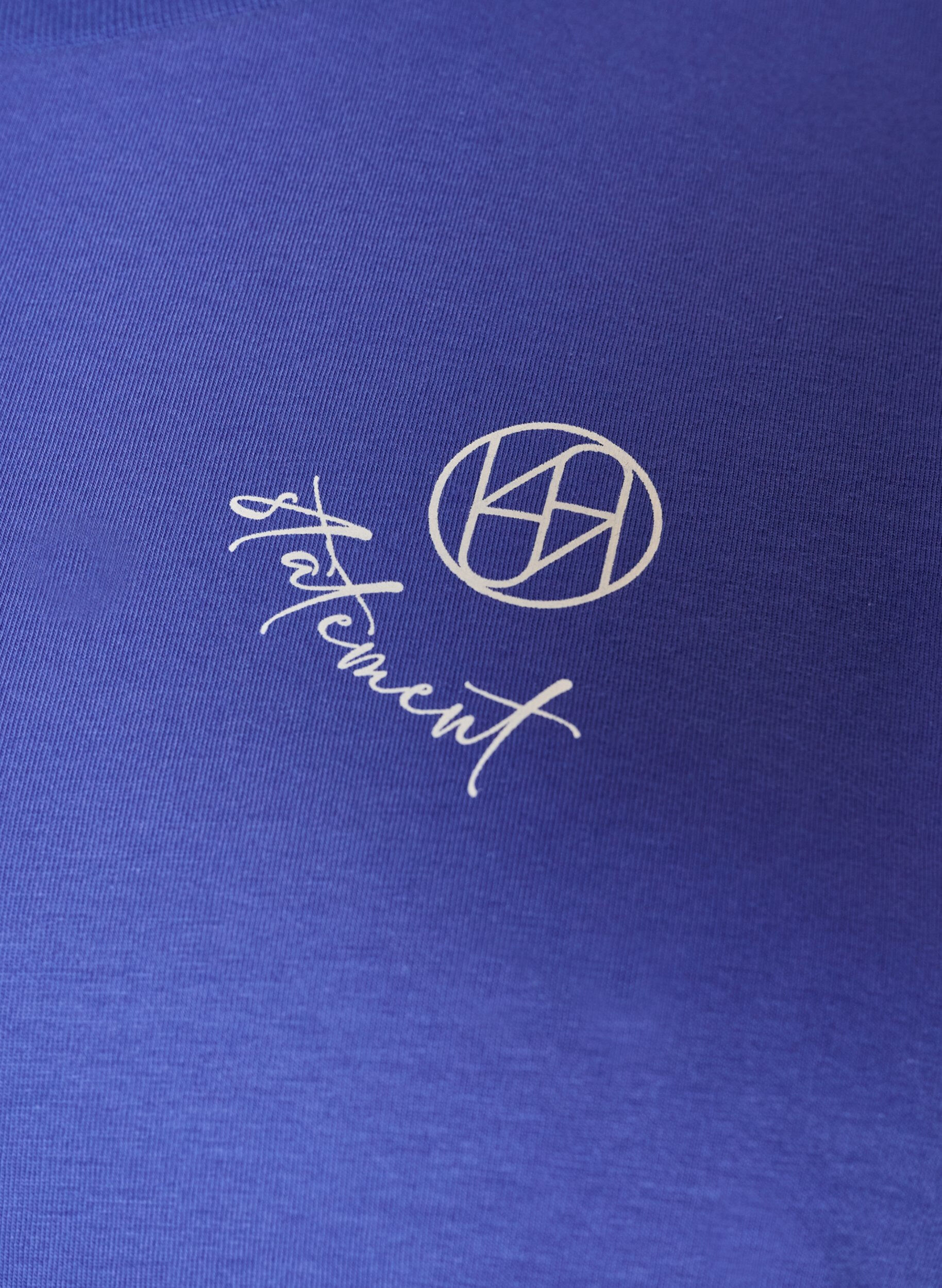 ZizziT-shirt en coton bio avec un petit motif sur le devant, Bleu, Packshot image number 2