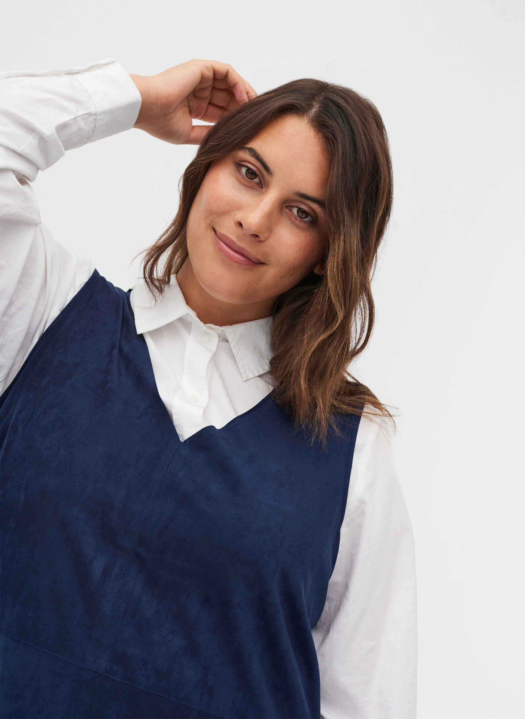 ZizziJurk zonder mouwen in a-lijn, Dark Blue, Model image number 2