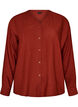 Blouse in linnen en viscose met V-hals, Rood, Packshot image number 0