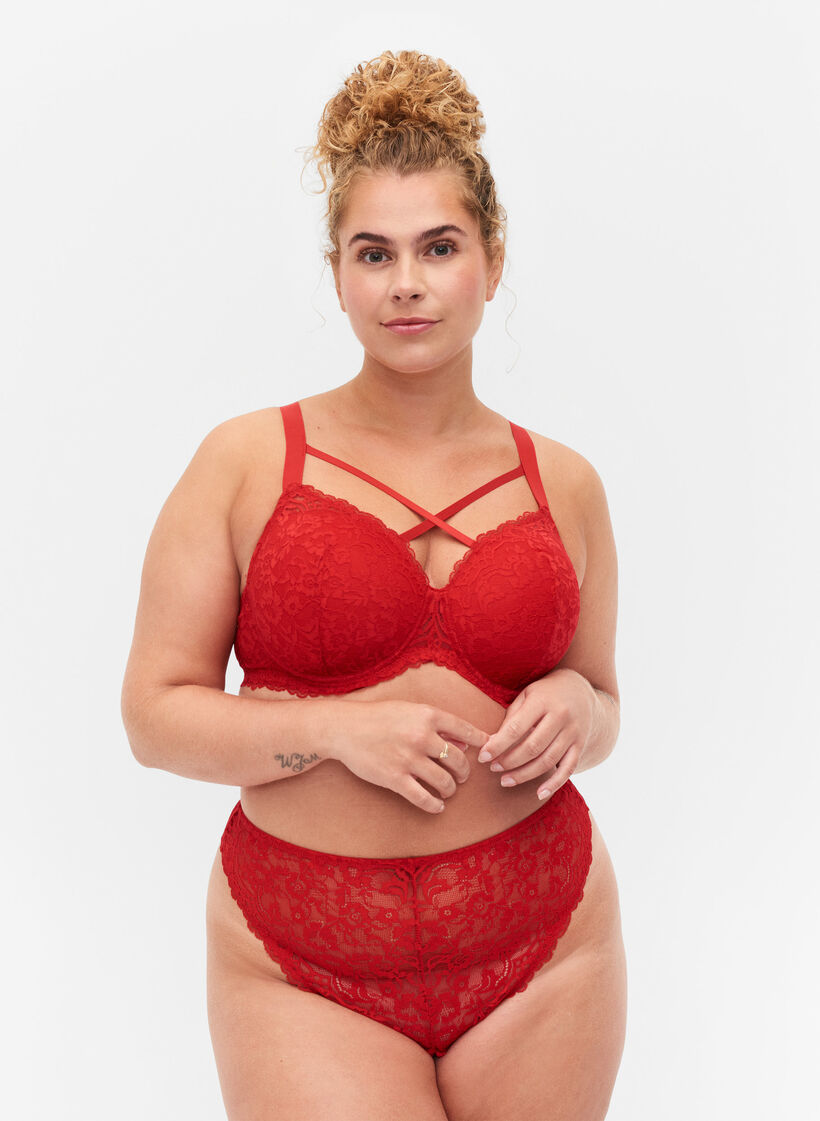 String en dentelle avec taille régulière, Red Ass., Model image number 0