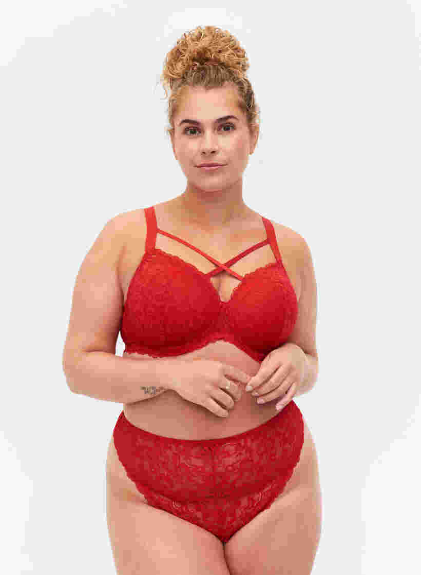 Kanten G-string met normale taille, Red Ass., Model image number 0