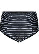 Gestreept bikinibroekje met hoge taille, Zwart, Packshot image number 0