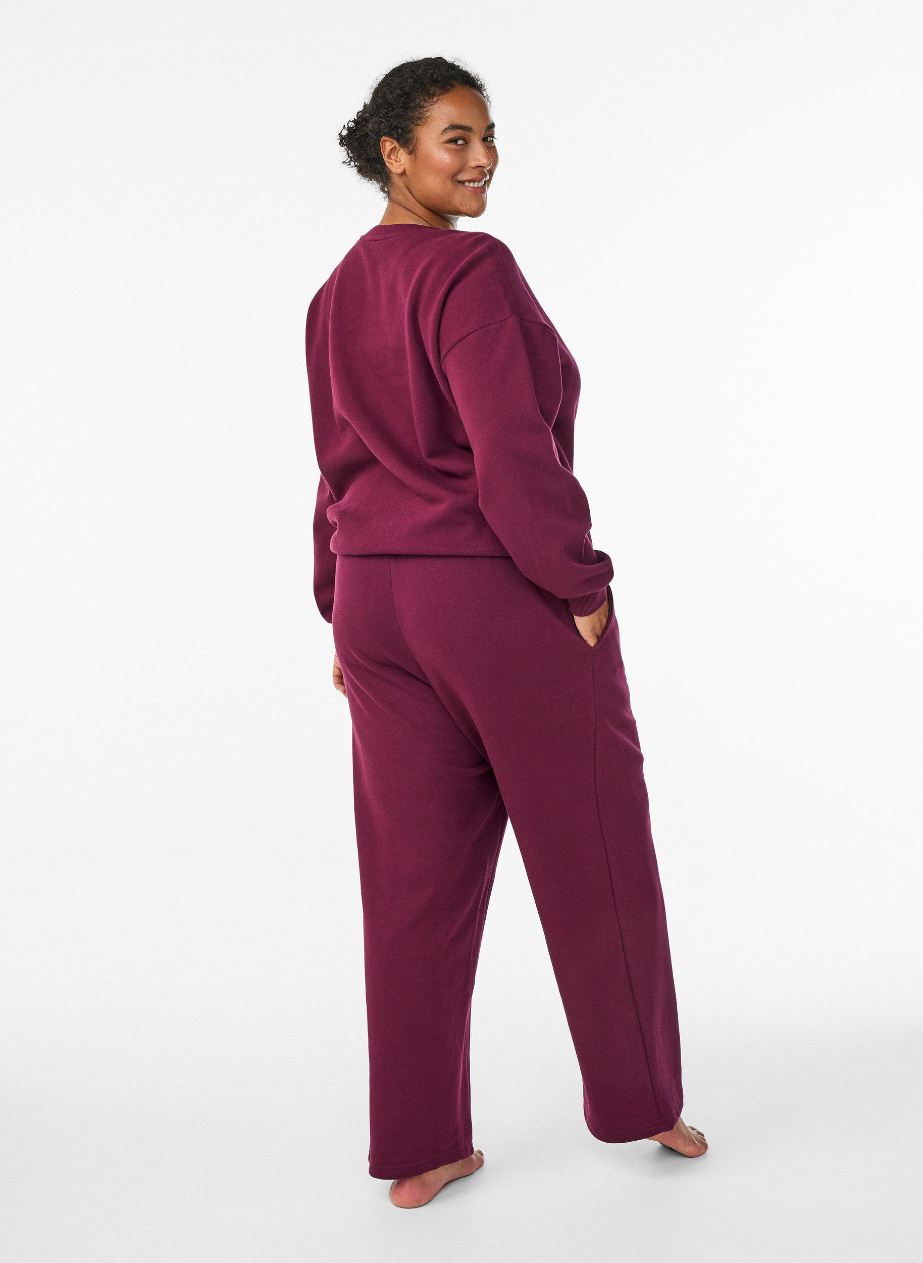 ZizziPantalon de jogging avec poches, Bordeaux fonc&eacute;, Model image number 1