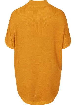Gebreide poncho met korte mouwen en hoge hals, Spruce Yellow, Packshot image number 1