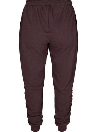 Pantalon d'entraînement de couleur unie avec détails froissés, Decadent Chocolate, Packshot image number 1