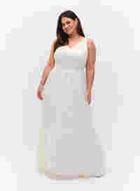 Robe de mariée sans manches avec col en V, Star White, Model