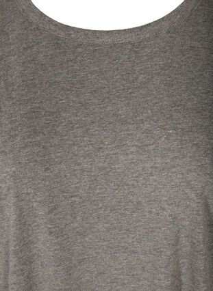Haut col rond avec épaulettes, Dark Grey Melange, Packshot image number 2