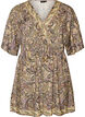 Viscose tuniek met paisleyprint en aantrekkoord, Geel, Packshot image number 0