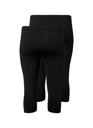 Lot de 2 leggings avec longueur 3/4, Black, Packshot image number 1