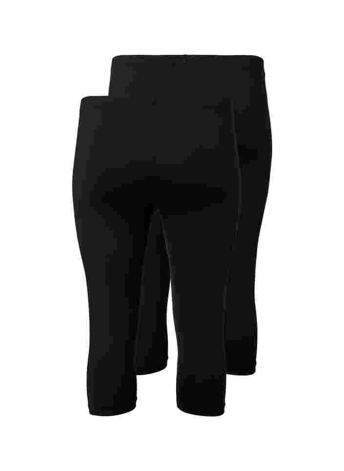 Lot de 2 leggings avec longueur 3/4, Black, Packshot image number 1