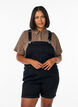 Denim overalls korte broek, Zwart, Model image number 0