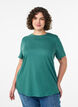 Basic katoenen T-shirt met ronde hals, Groen, Model image number 0