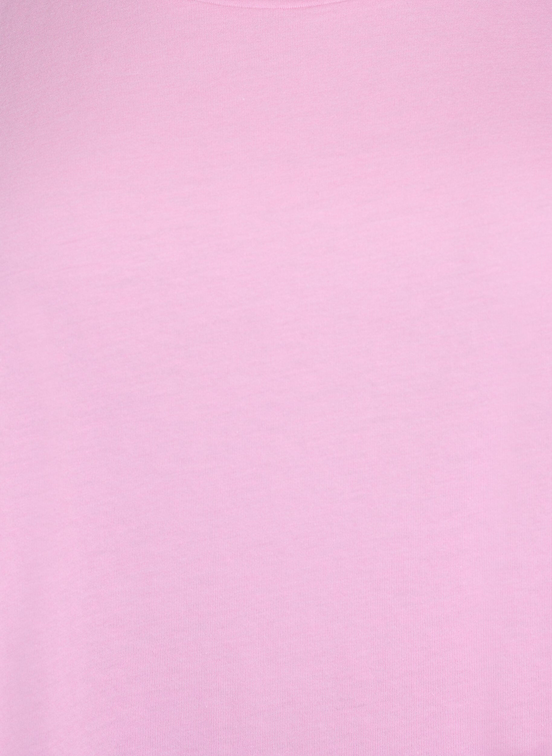 Zizzi T-shirt &agrave; manches courtes en coton m&eacute;lang&eacute;, Rose, Packshot image number 2