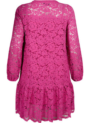 Kanten jurk met knopen en A-vorm, Festival Fuchsia, Packshot image number 1