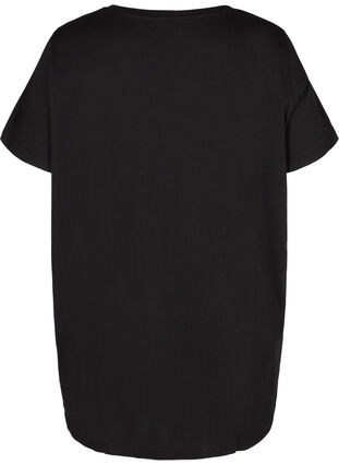 T-shirt de nuit surdimensionné en coton bio, Black, Packshot image number 1