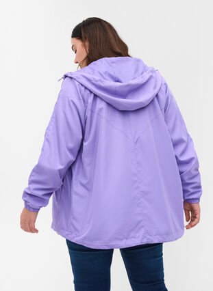 Veste courte avec capuche et ourlet inférieur réglable, Paisley Purple, Model image number 1