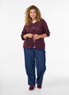 Cardigan en maille ajour&eacute;e, Bordeaux fonc&eacute;, Model image number 1