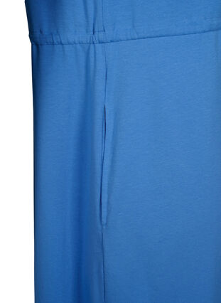 Katoenen midi-jurk met korte mouwen, Marina SOLID, Packshot image number 3