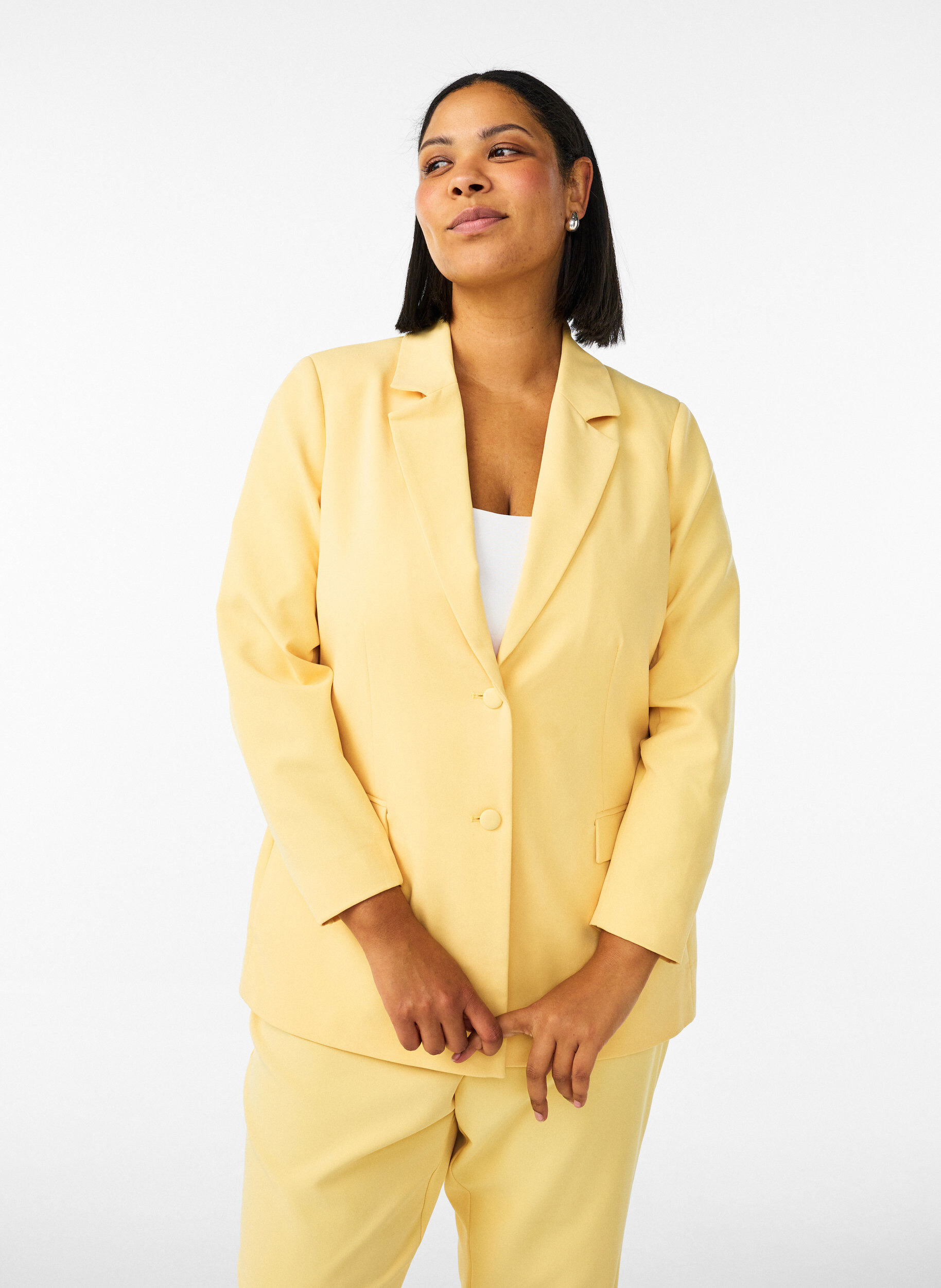 ZizziBlazer classique avec fermeture &agrave; boutons, Jaune clair, Model image number 0