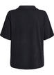 Blouse en jersey avec col et manches courtes, Noir, Packshot image number 1