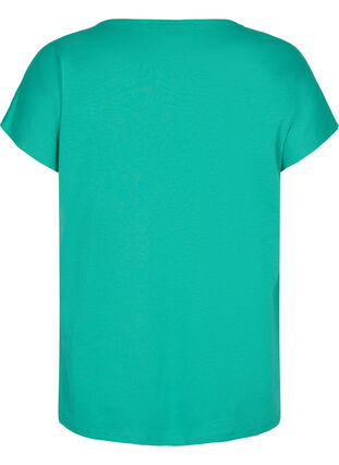 T-shirt met mix van katoen, Sea Green, Packshot image number 1