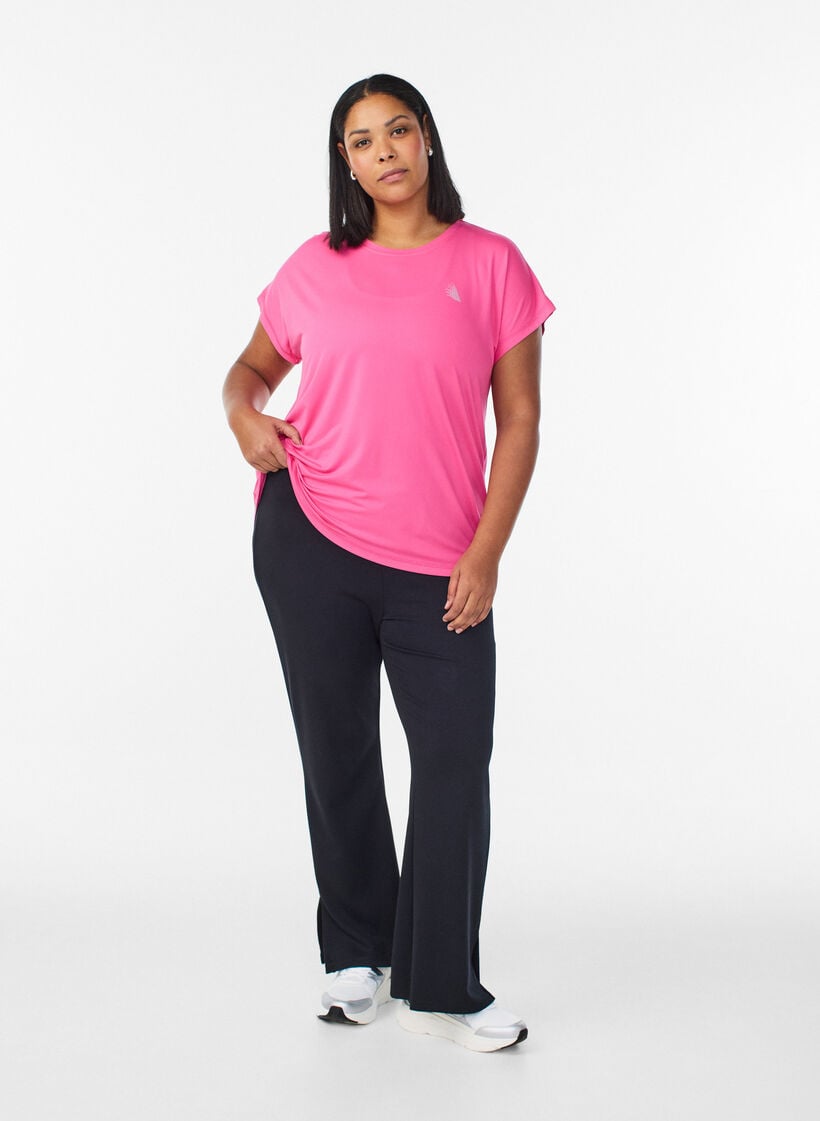 T-shirt de sport couleur unie, Rose, Model image number 1