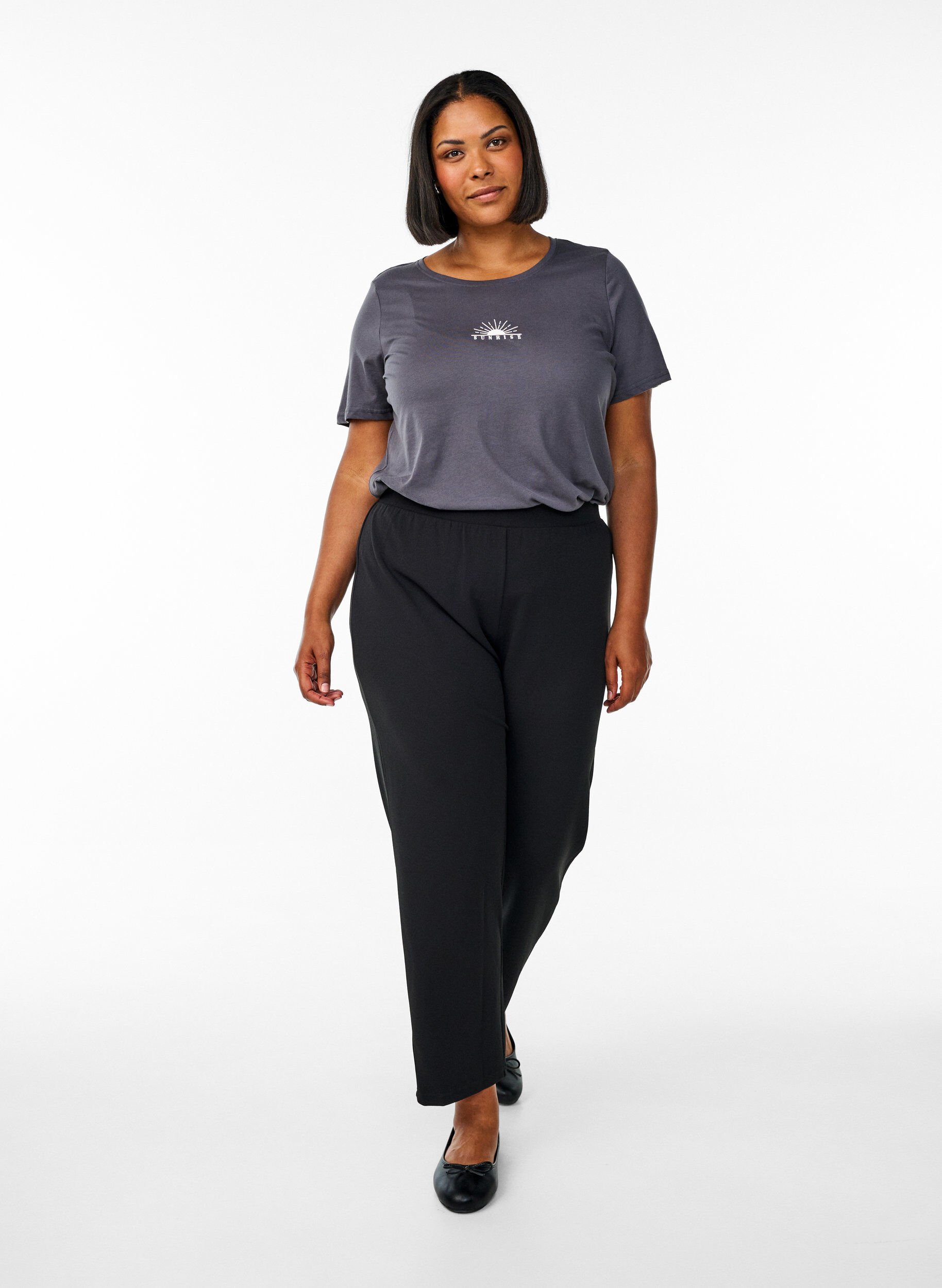 ZizziFLASH - T-shirt met motief, Grijs, Model image number 1