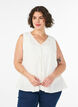 Blouse sans manches textur&eacute;e avec lien &agrave; nouer, Vanille, Model image number 0